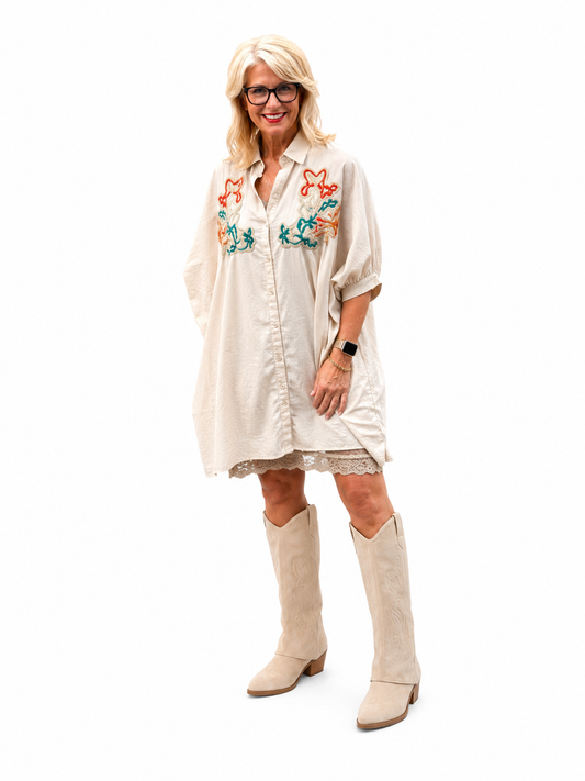 Blouse-Jurk Ash / beige