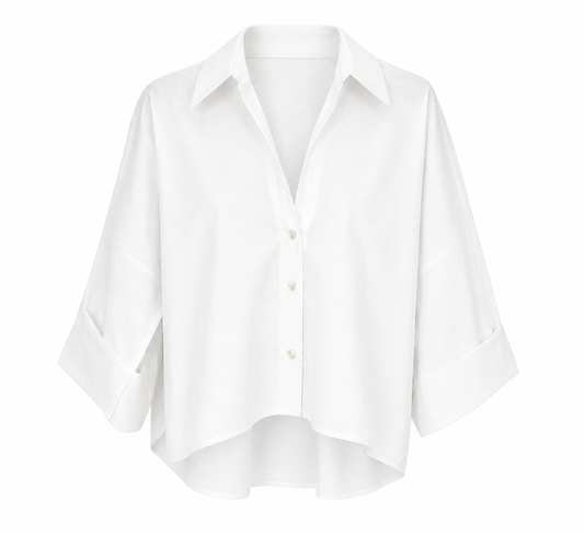 Blouse Linnenlook/ Wit