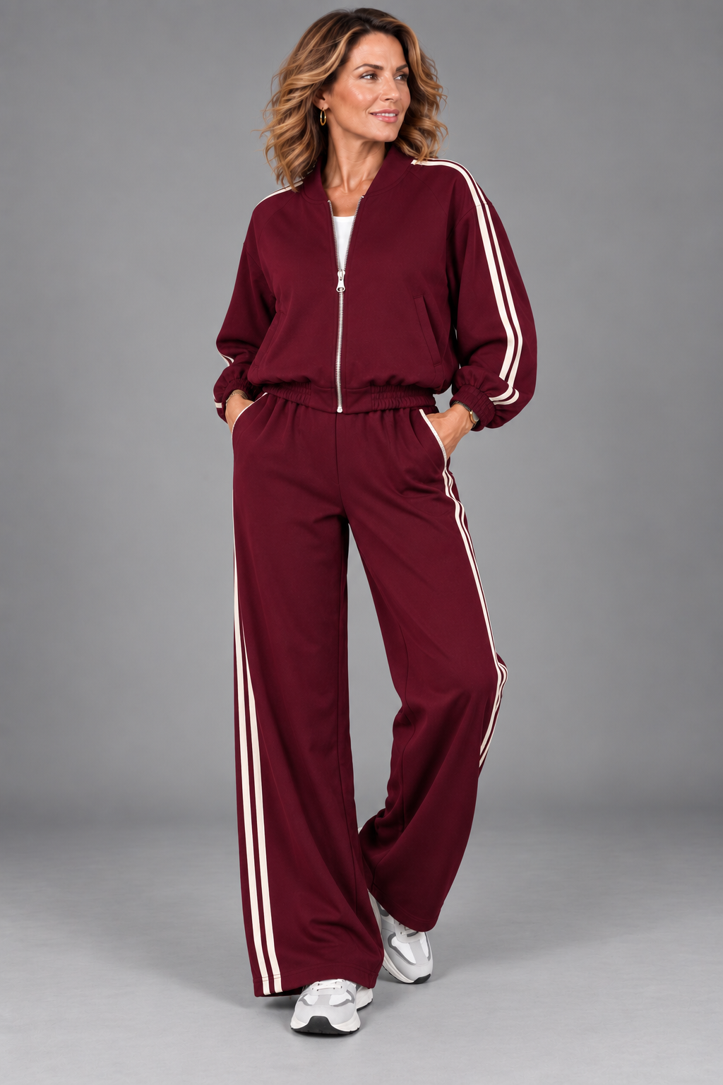 2-delig set Sporty/ bordeaux