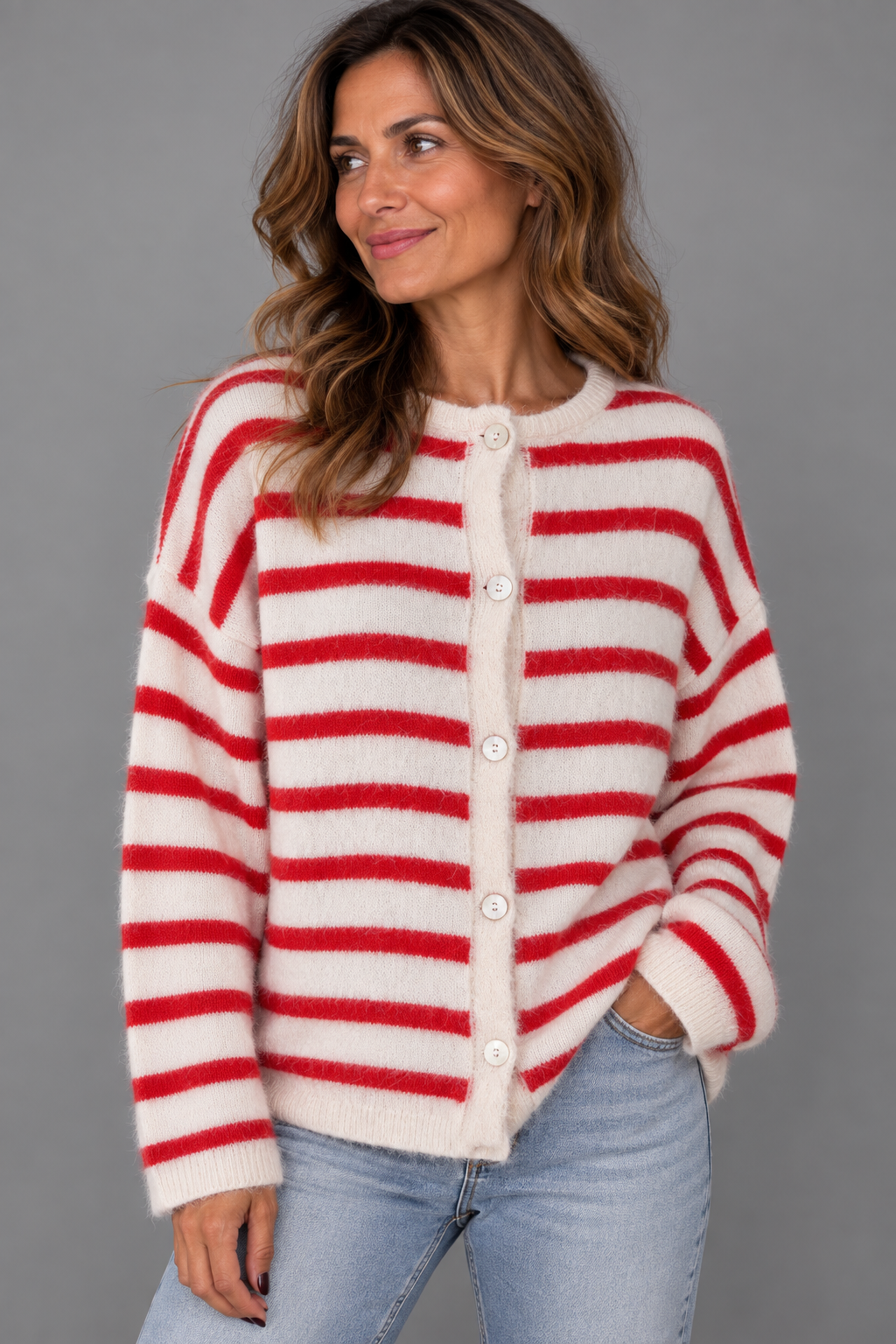 Vest Strien/ Rood