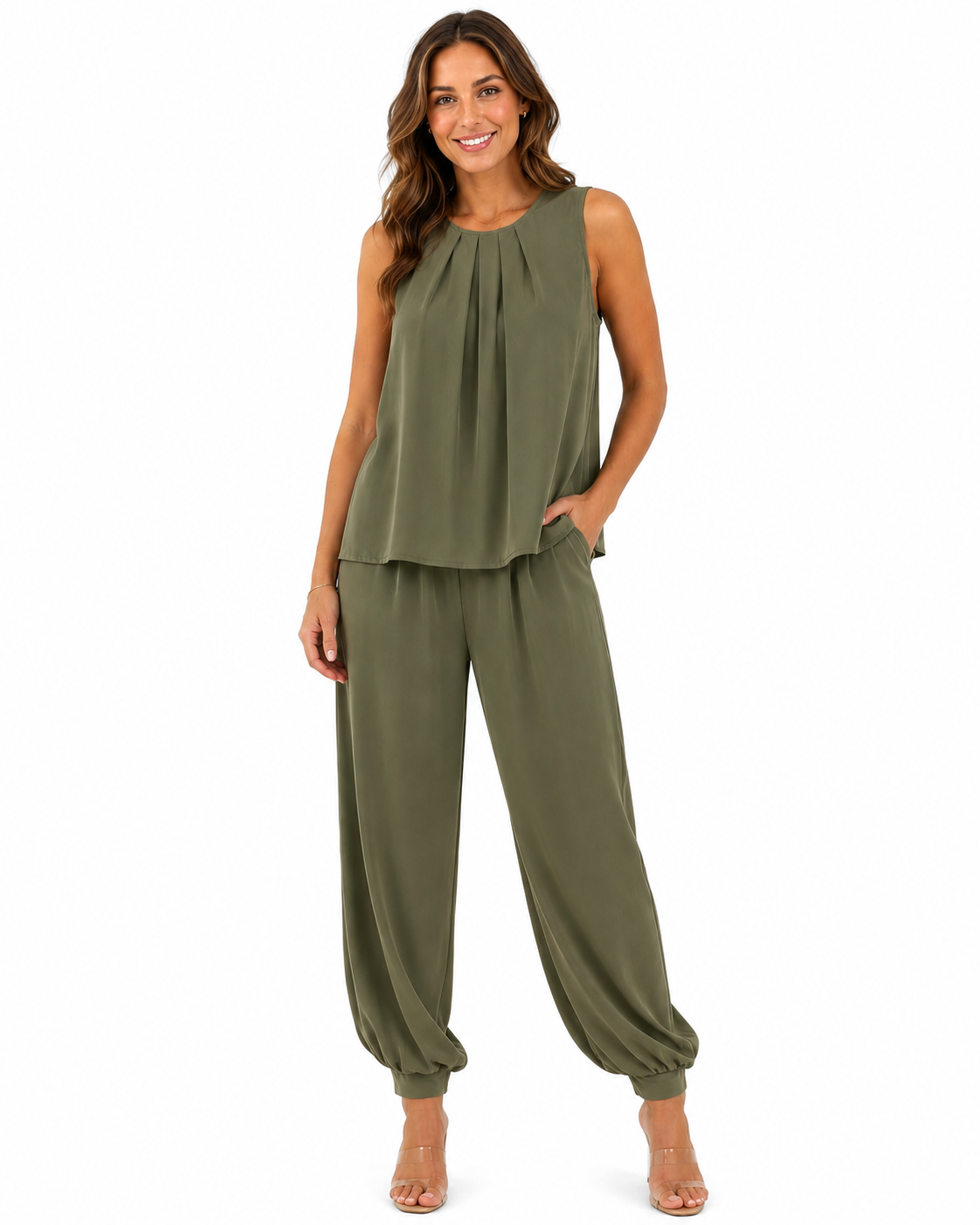 2-delig set Milaan/ Olive