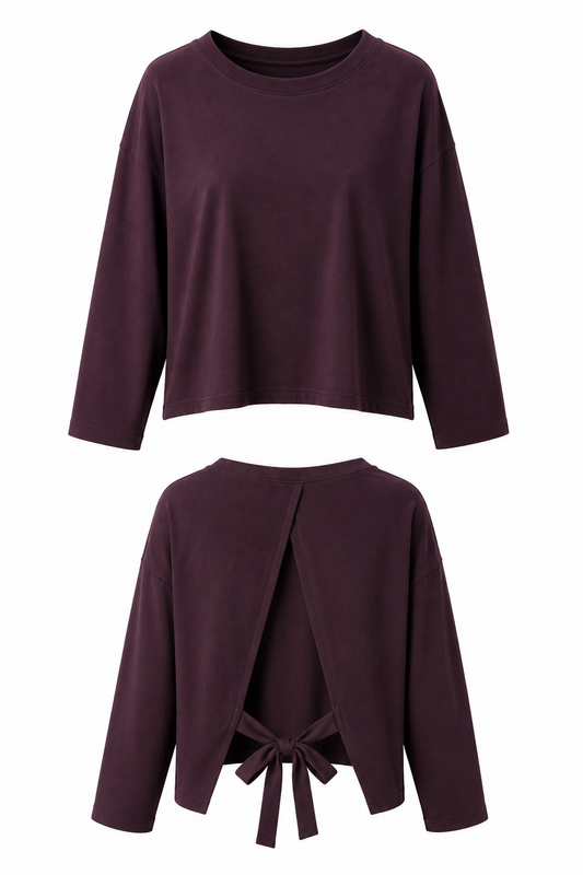 Shirt Ribbon/ aubergine