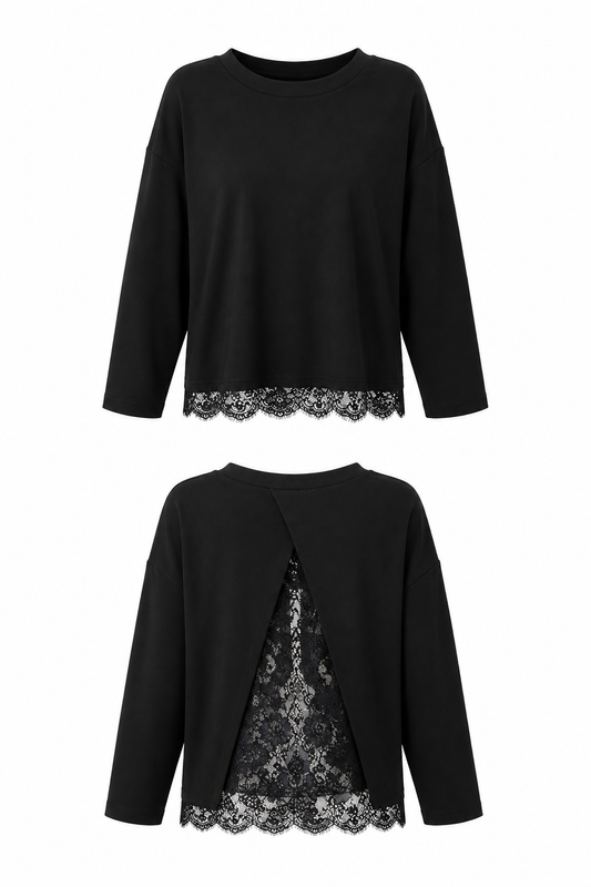 Shirt Lace surprise/ zwart