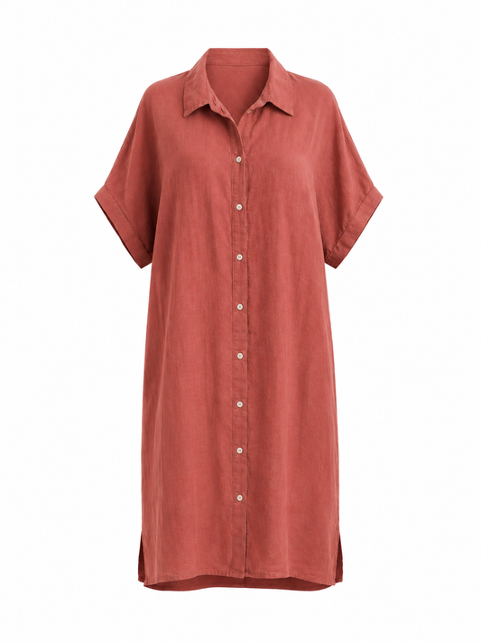 Jurk Debbie/ Linnen roze